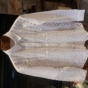 Nwt Adiva lace shirt with buttons white medium